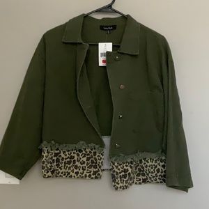 olive & cheetah jacket NWT
